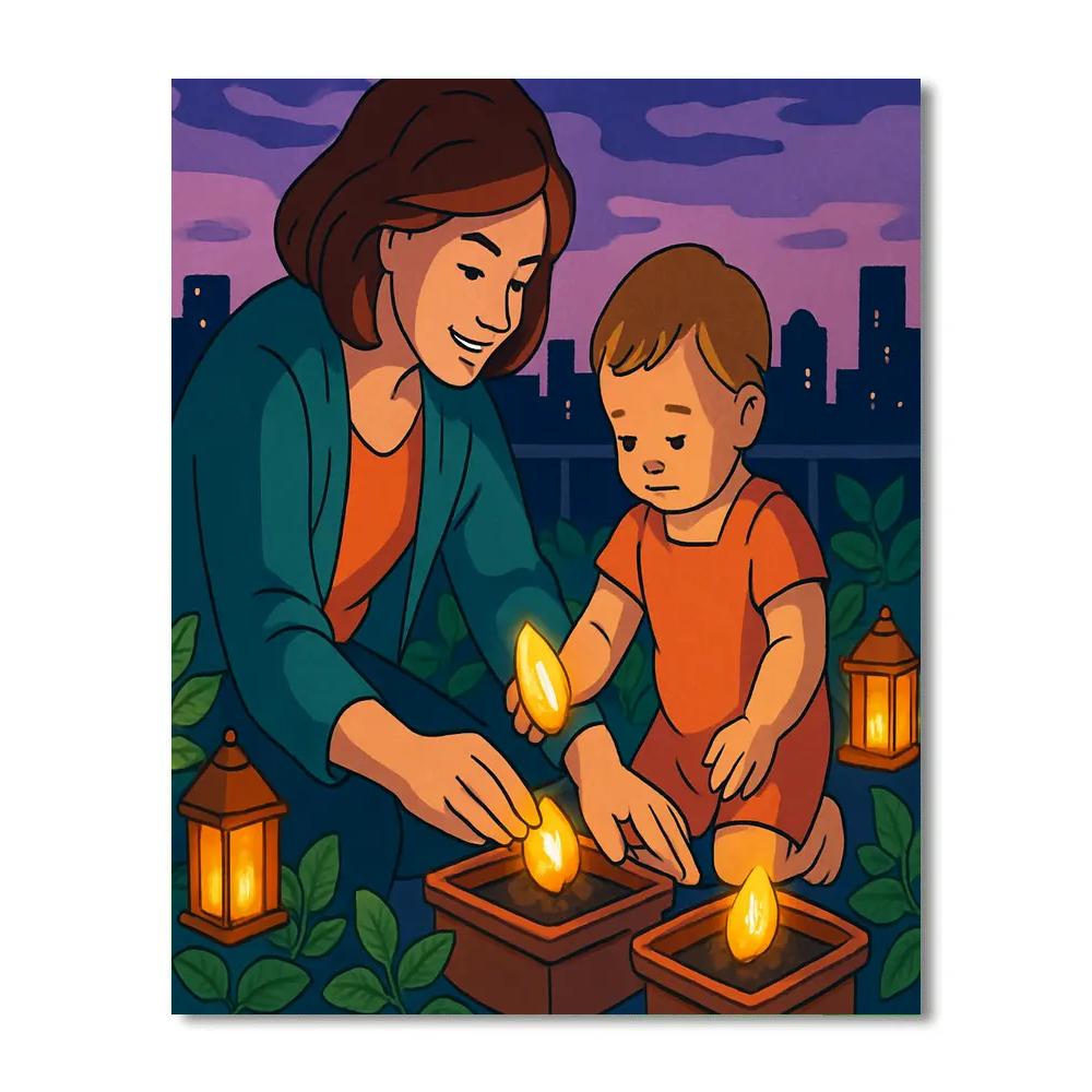 Garden Of Meteors Mother Paint by numbers kits