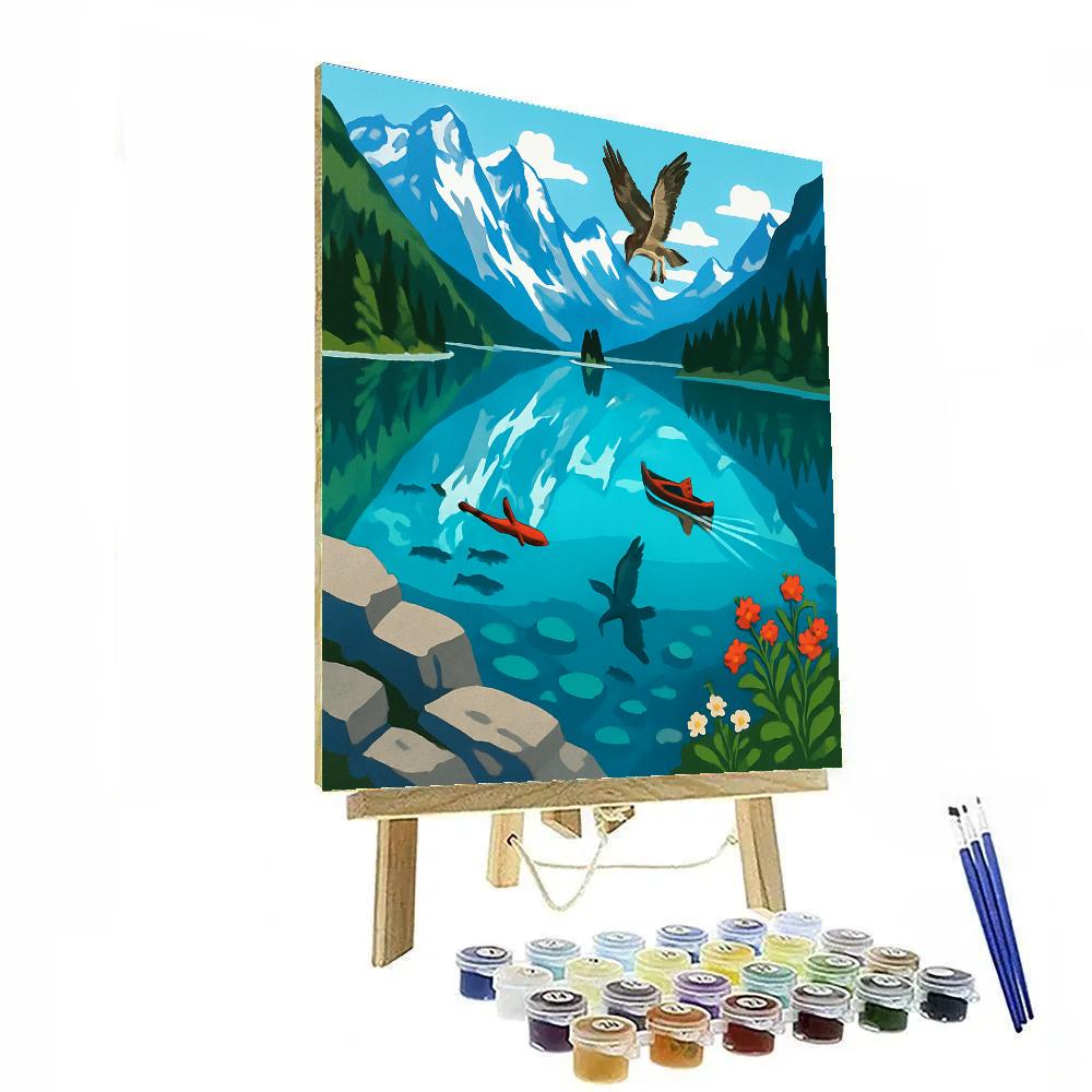 Canoe Cove With Lake Reflections Number painting