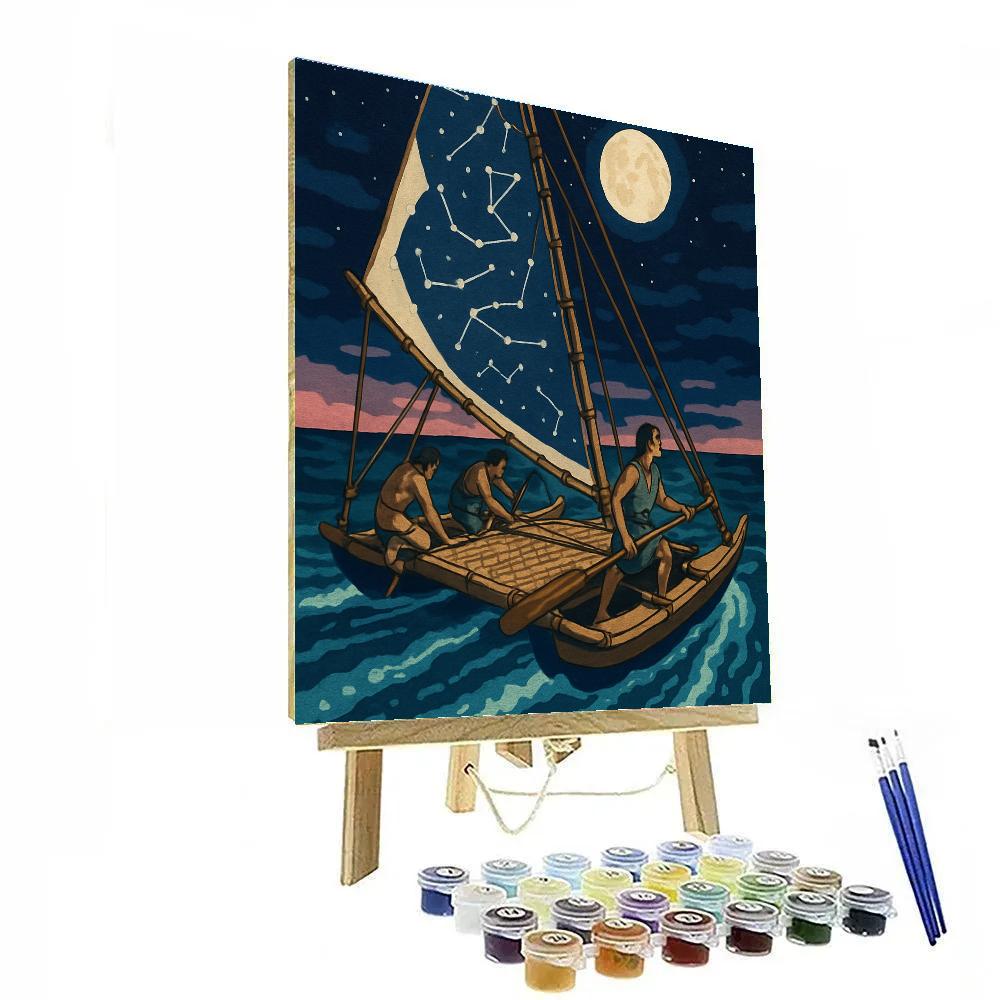 Star Chart Sails On A Ship paint by color