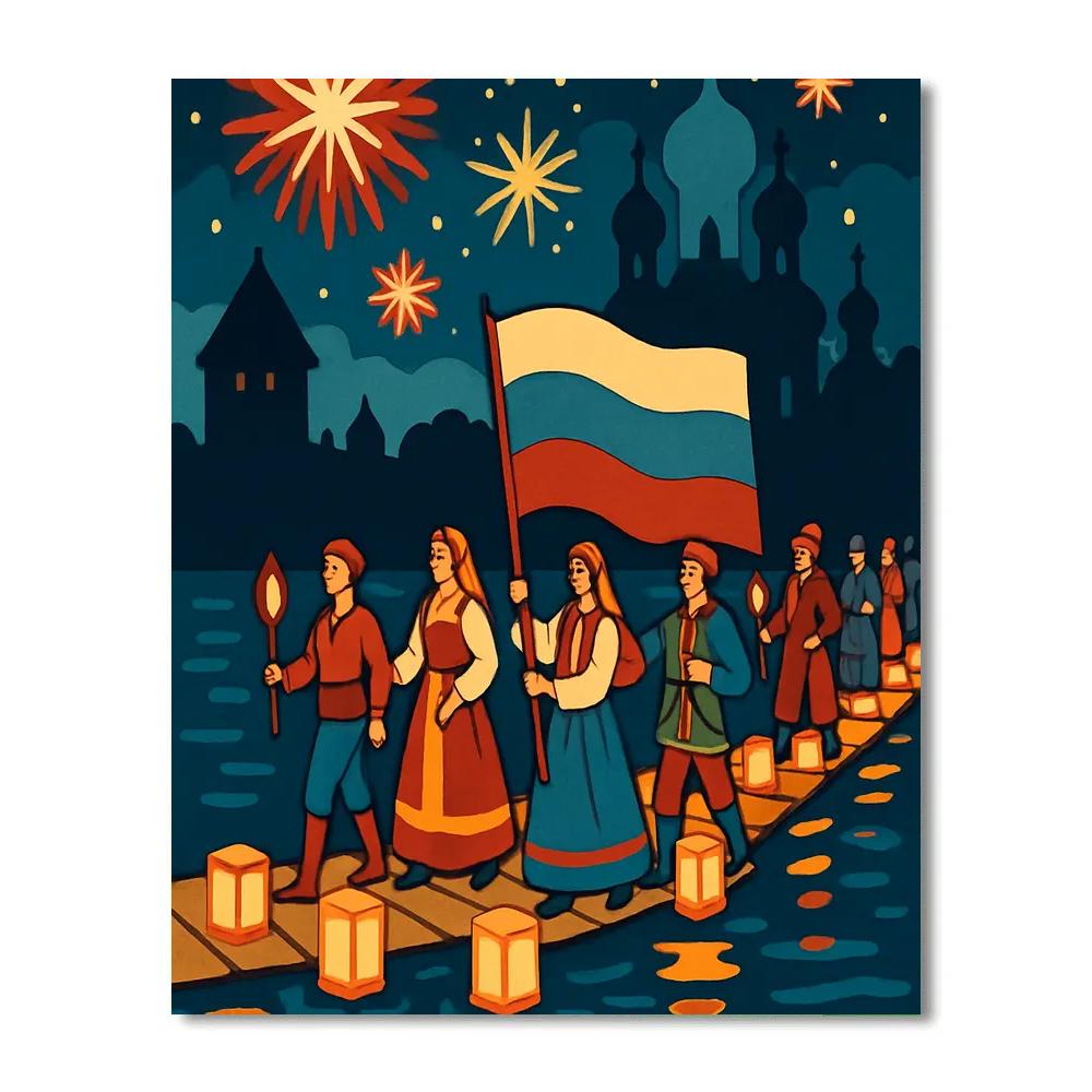 Carnival Parade With National River Lanterns paint by numbers