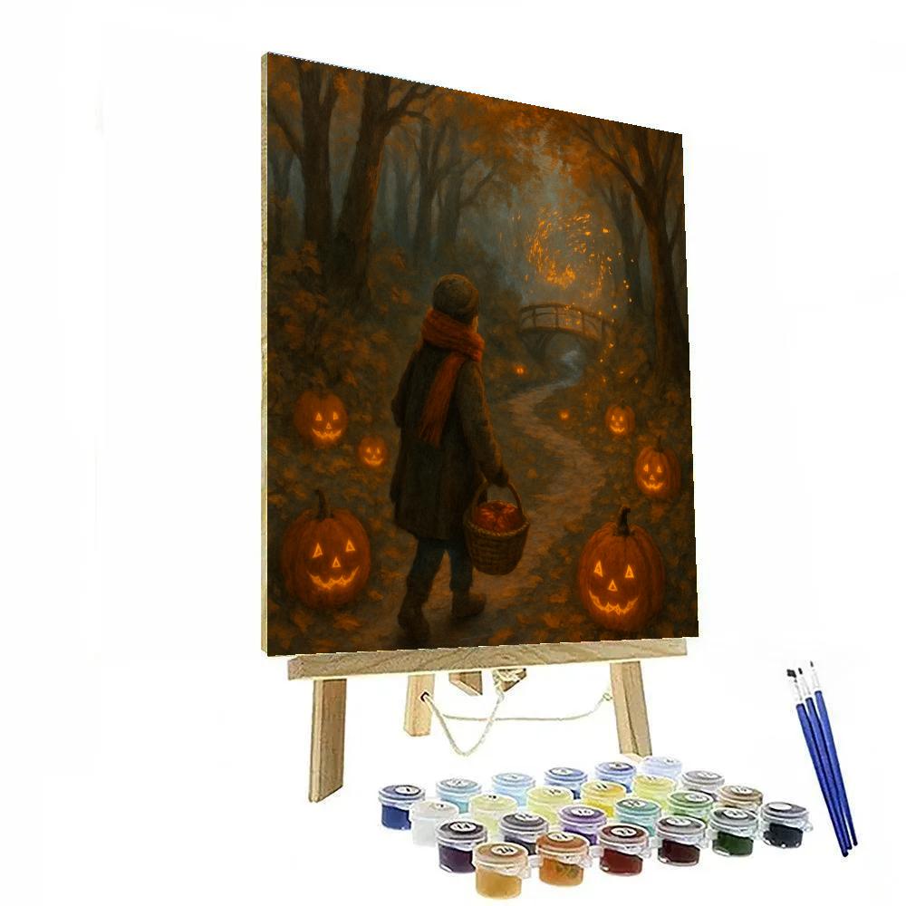 Carved Pumpkin Path To The Ember Bridge painting number kit