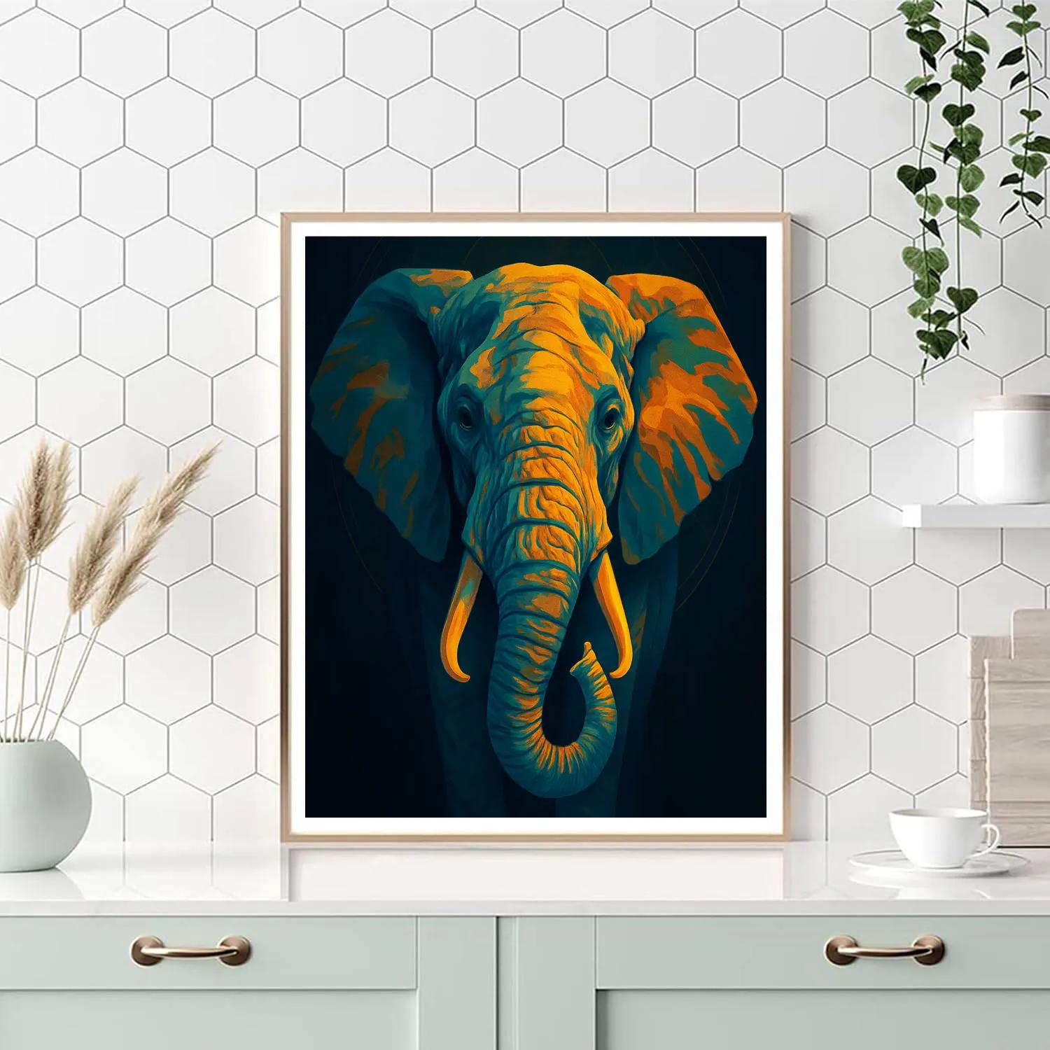 Chromatic Temple Elephant Calm paint by color