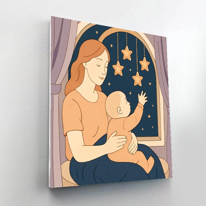 Mother With Lullaby Constellation Number painting