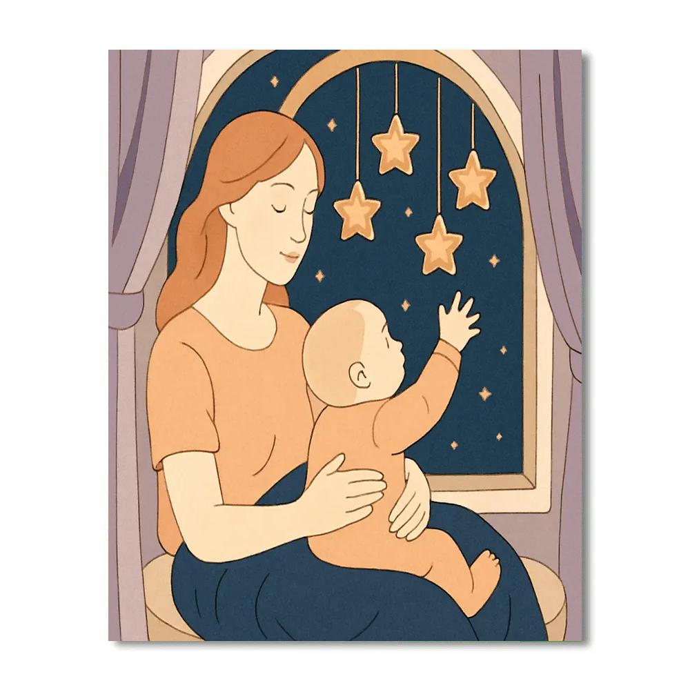 Mother With Lullaby Constellation Number painting