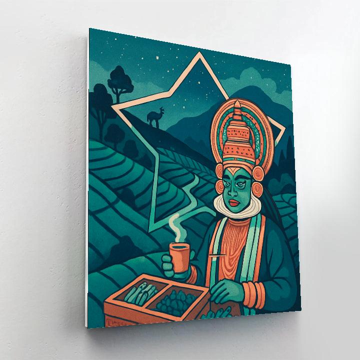 India Inspired Tea Plantation Star Map paint by numbers