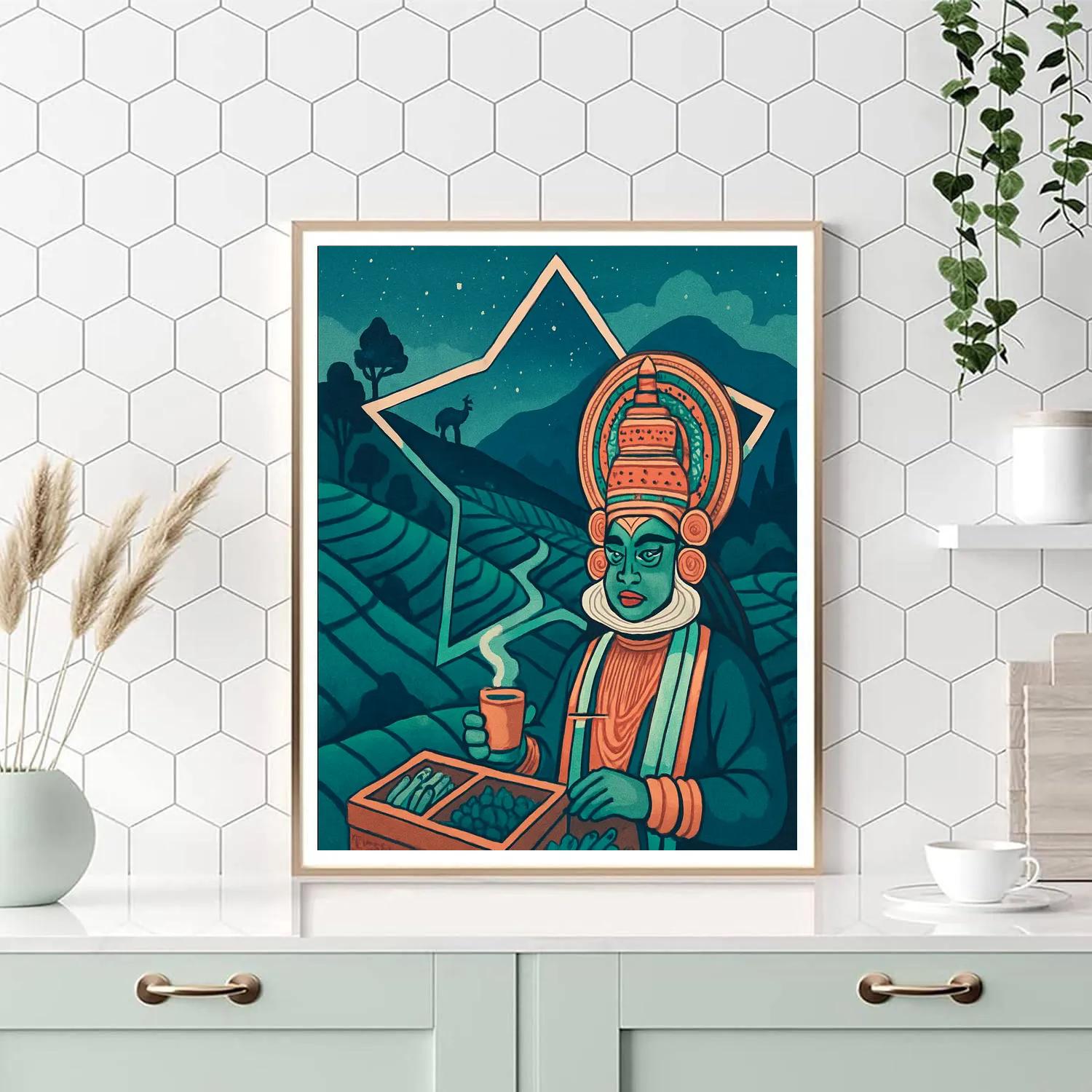 India Inspired Tea Plantation Star Map paint by numbers