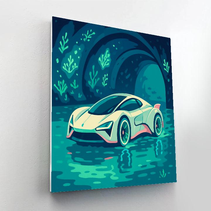 Bioluminescent Reef Cars Concept Number painting