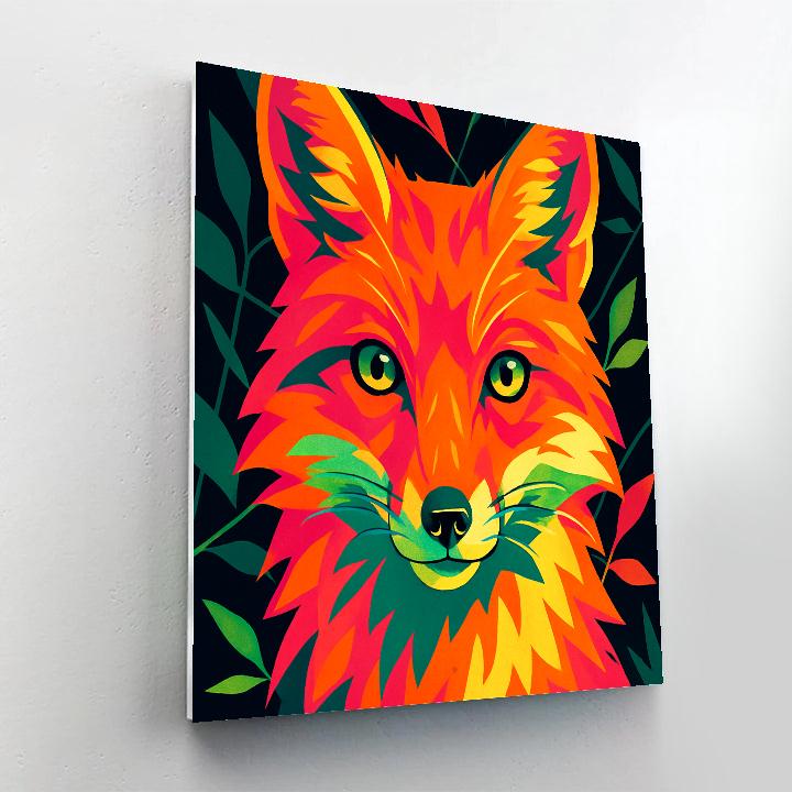 Neon Orchard Fox Spark Number painting