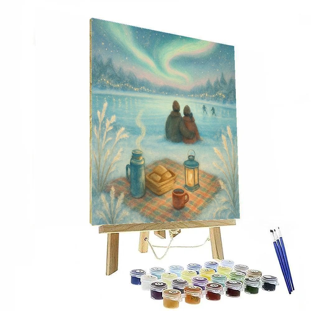Aurora Picnic By The Frozen Lake Paint by numbers art