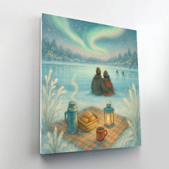 Aurora Picnic By The Frozen Lake Paint by numbers art