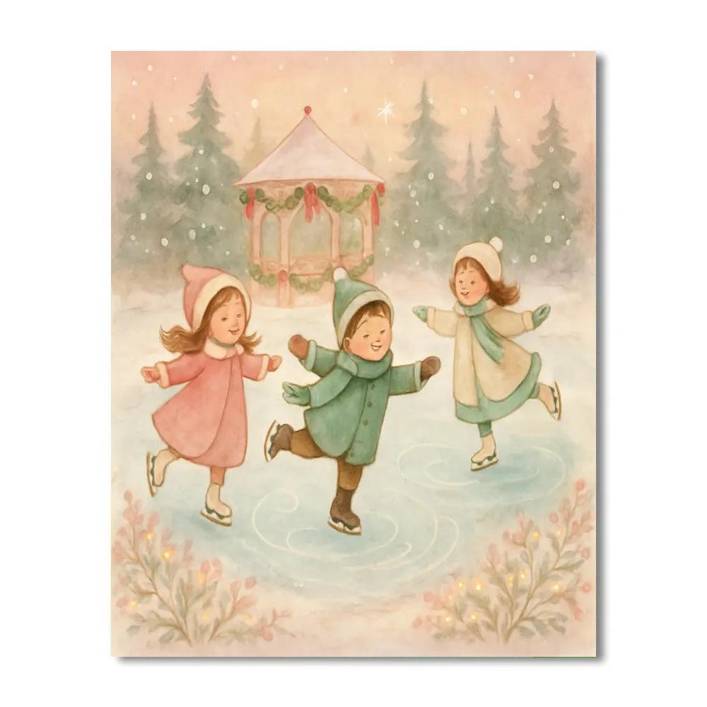 Sugar Plum Ballet On The Icy Pond Paint by numbers kits