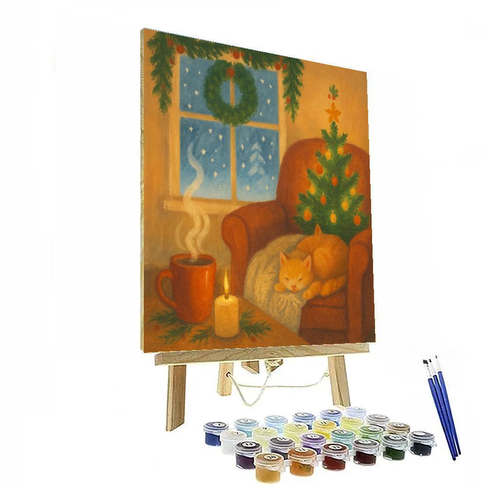 The Cozy Book Nook By The Frosted Window paint by number