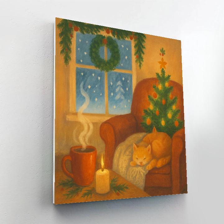 The Cozy Book Nook By The Frosted Window paint by number