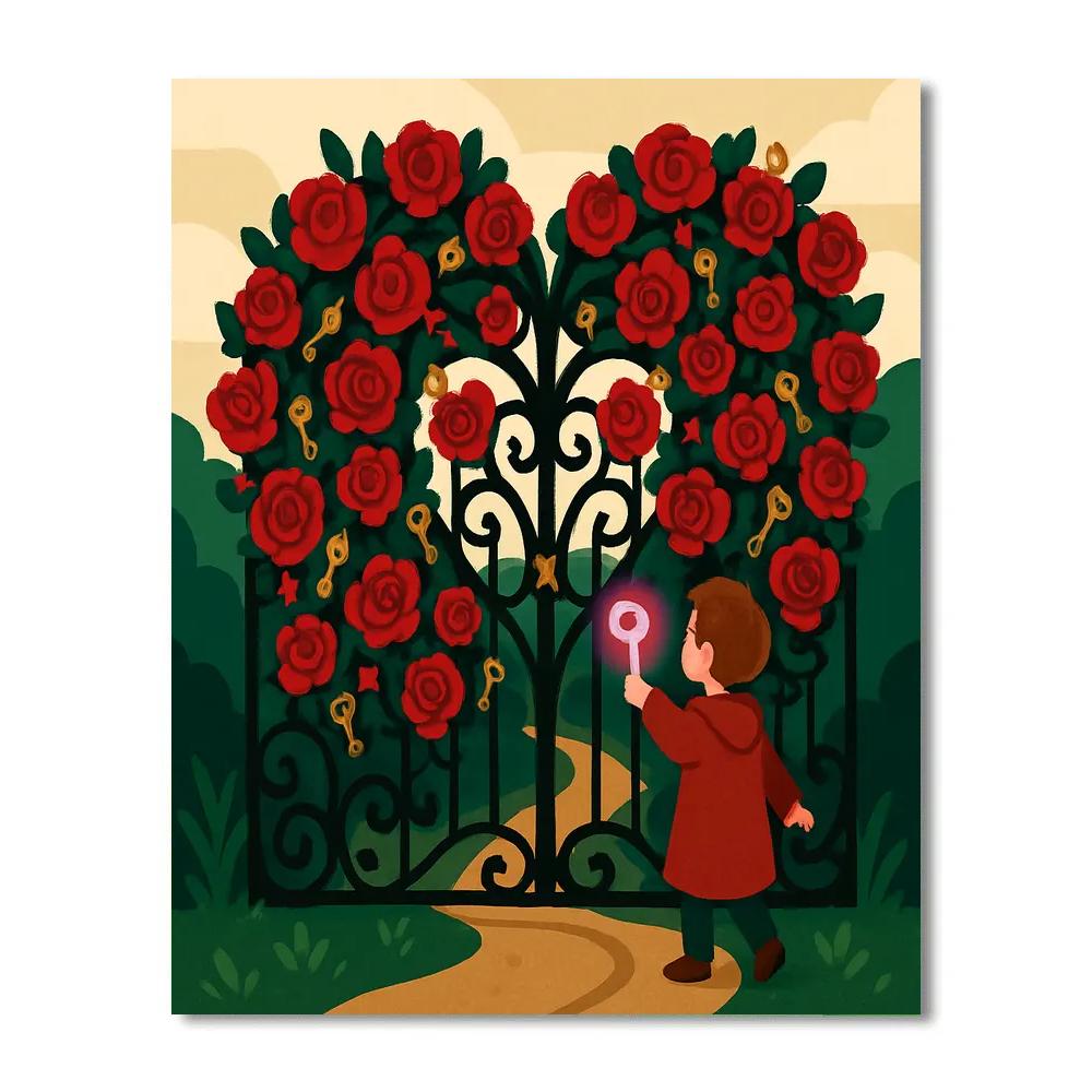 Garden Of Secret Keys Valentines Day Gateway paint by numbers