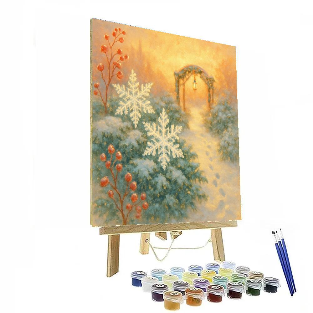 Crystal Snowflake Garden At Sunrise painting number kit
