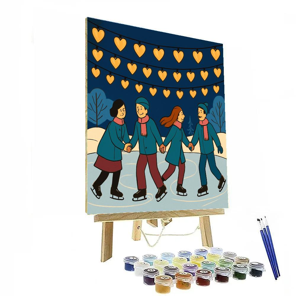 Valentines Day Ice Rink Under The Lanterns paint by color