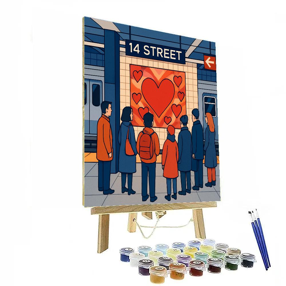 Underground Metro Valentines Day Mural Reveal painting number kit