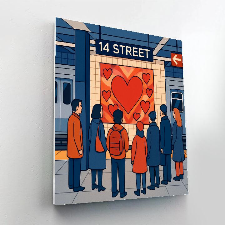Underground Metro Valentines Day Mural Reveal painting number kit