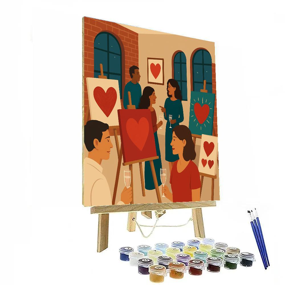Art Studio Open House Valentines Day Gallery painting number kit