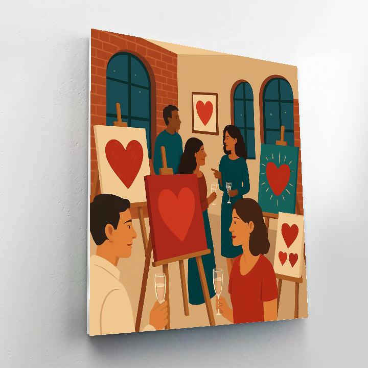 Art Studio Open House Valentines Day Gallery painting number kit