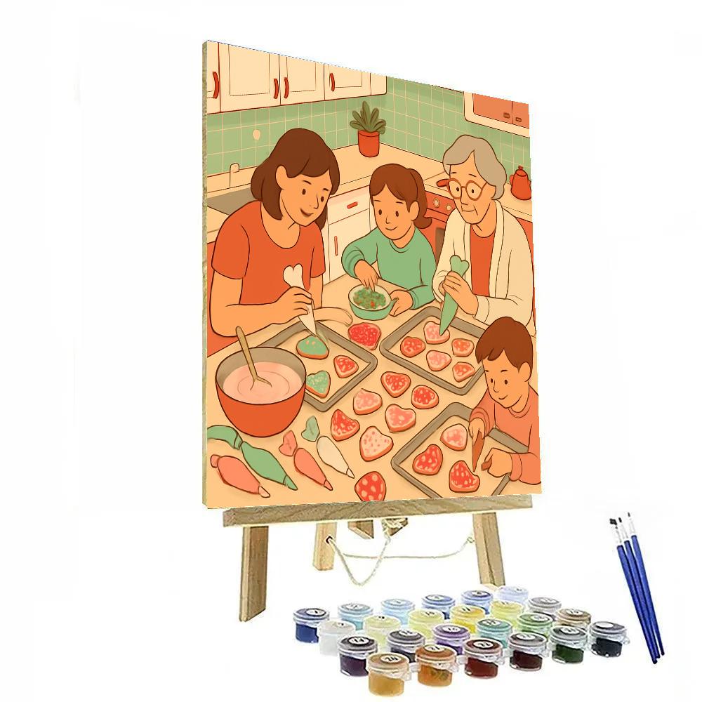 Valentines Day Cookie Decorating Kitchen Rush DIY paint by numbers