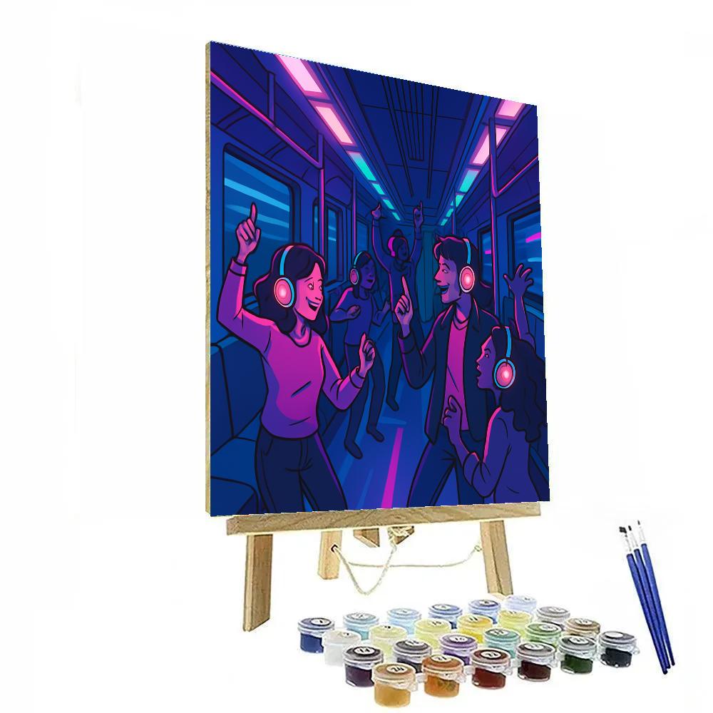 Train Car Silent Disco Valentines Day Edition Paint by numbers kits