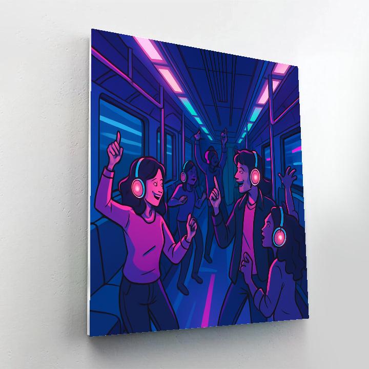 Train Car Silent Disco Valentines Day Edition Paint by numbers kits