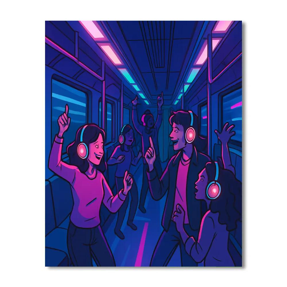 Train Car Silent Disco Valentines Day Edition Paint by numbers kits