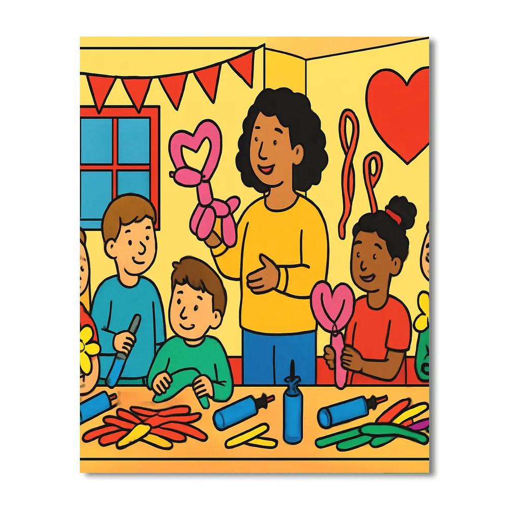 Valentines Day Balloon Workshop For Kids Number painting