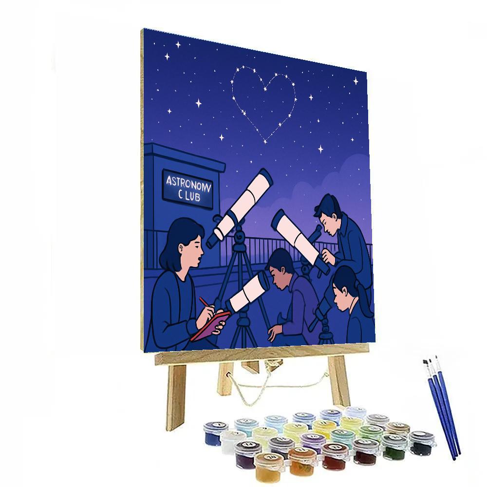 Valentines Day Astronomy Club Rooftop Meetup Numbered painting kits