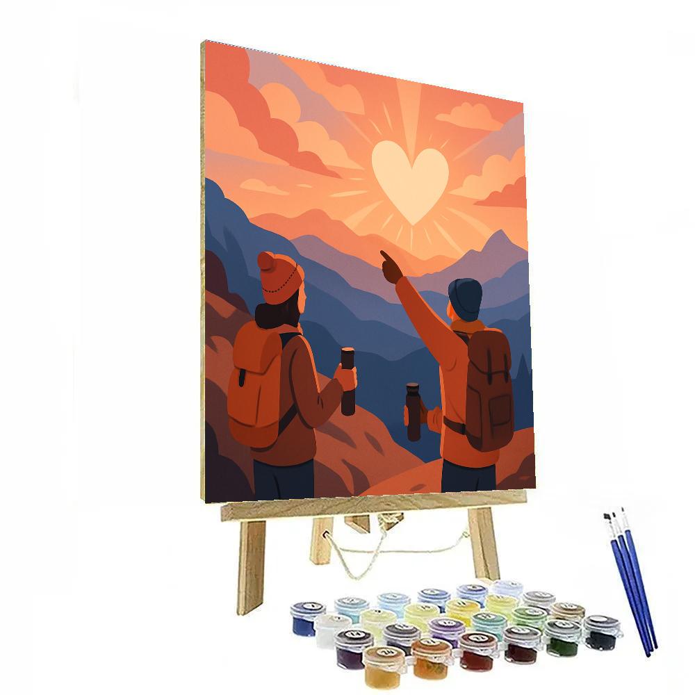 Mountain Overlook Valentines Day Sunrise Hike paint by number