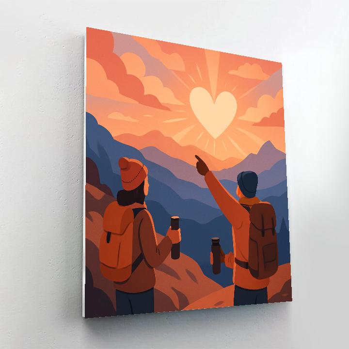 Mountain Overlook Valentines Day Sunrise Hike paint by number