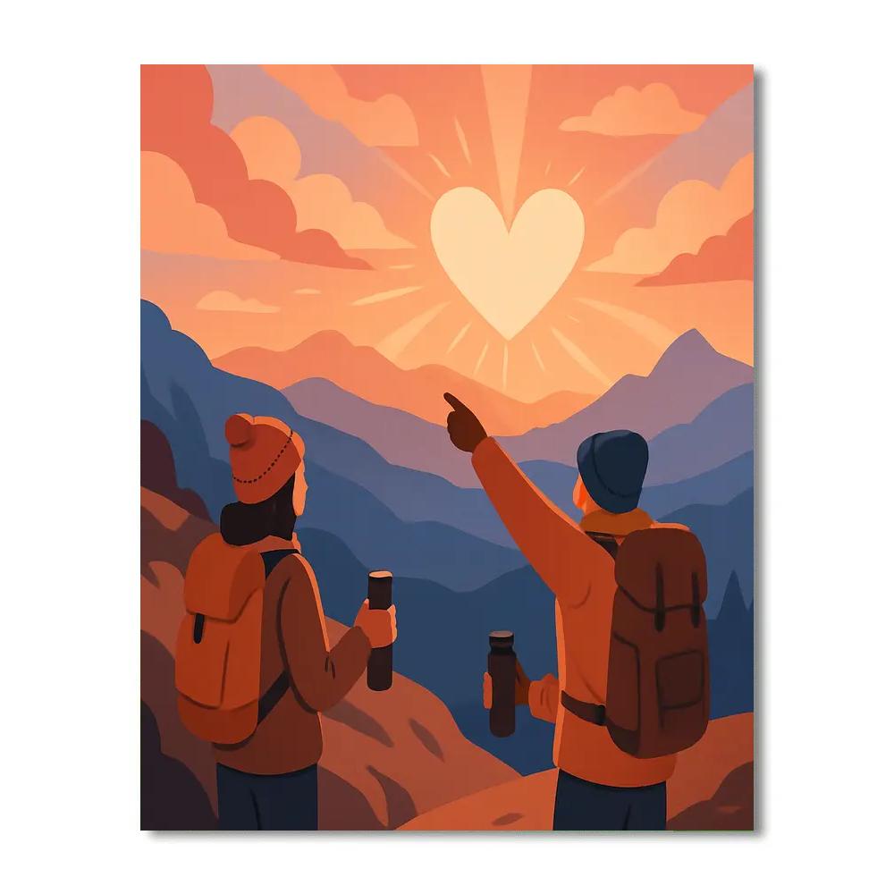 Mountain Overlook Valentines Day Sunrise Hike paint by number