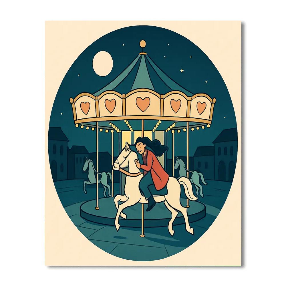 Midnight Carousel Valentines Day Reverie Paint by numbers kits