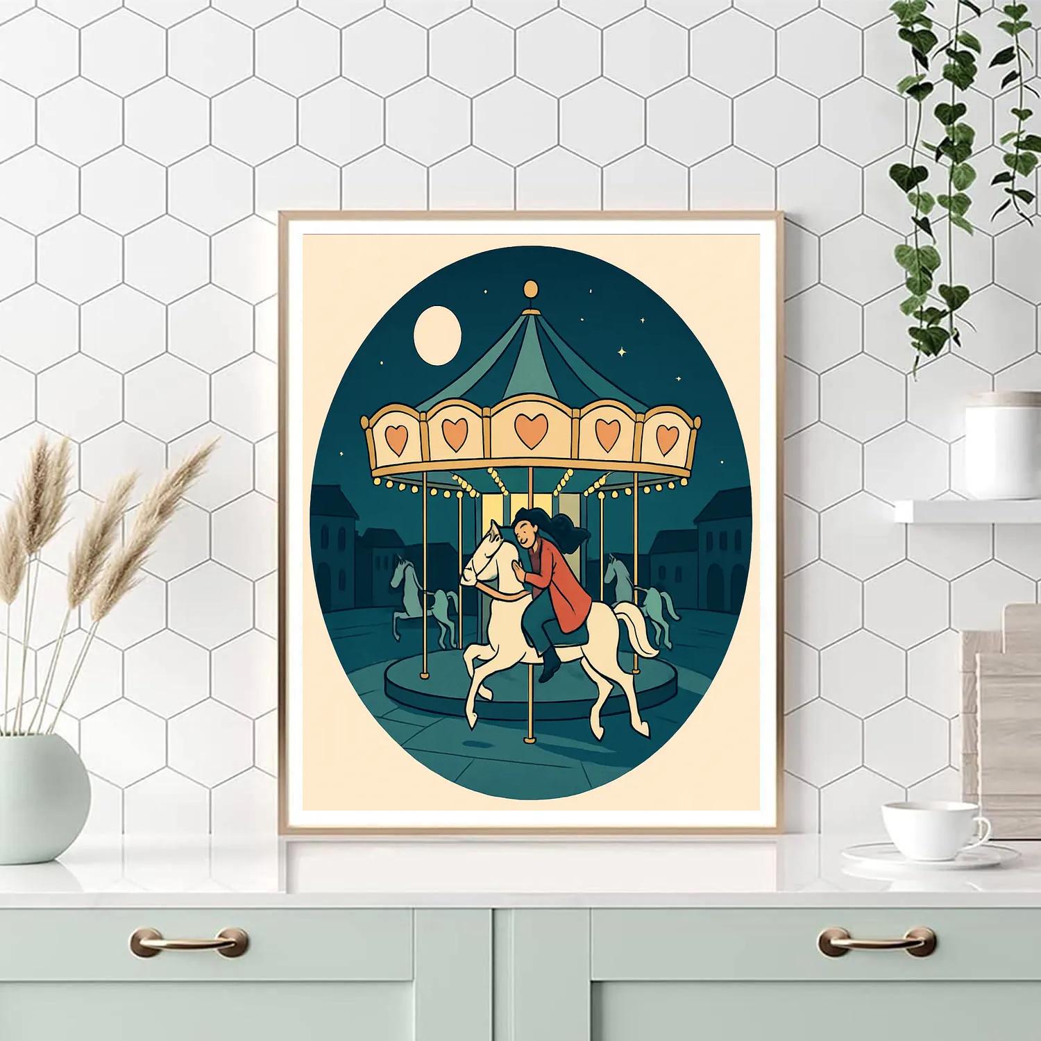 Midnight Carousel Valentines Day Reverie Paint by numbers kits