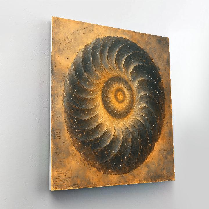 Leonardo Da Vinci Inspired Fossil Spiral Nebula Painting by numbers kit