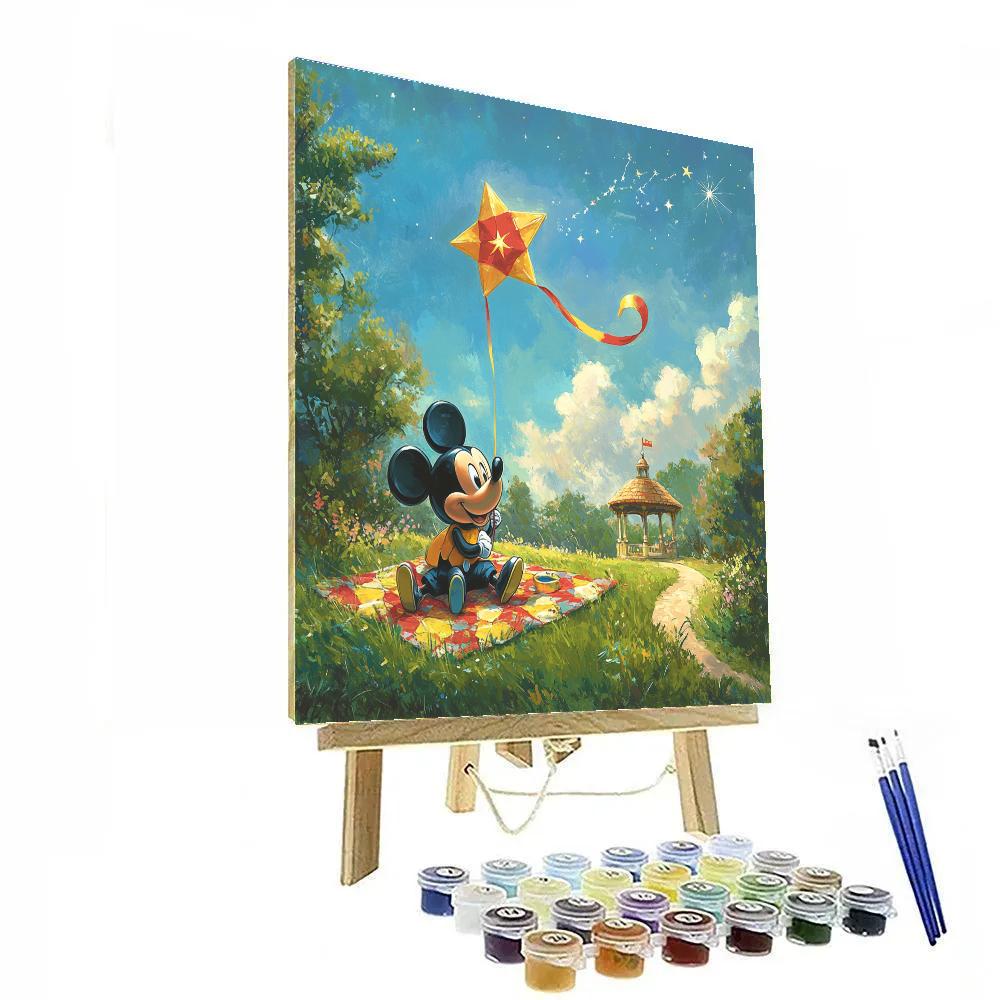 Mickey Mouse Space Kite Picnic Disney Inspired Paint by numbers art
