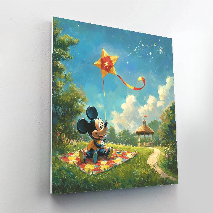 Mickey Mouse Space Kite Picnic Disney Inspired Paint by numbers art