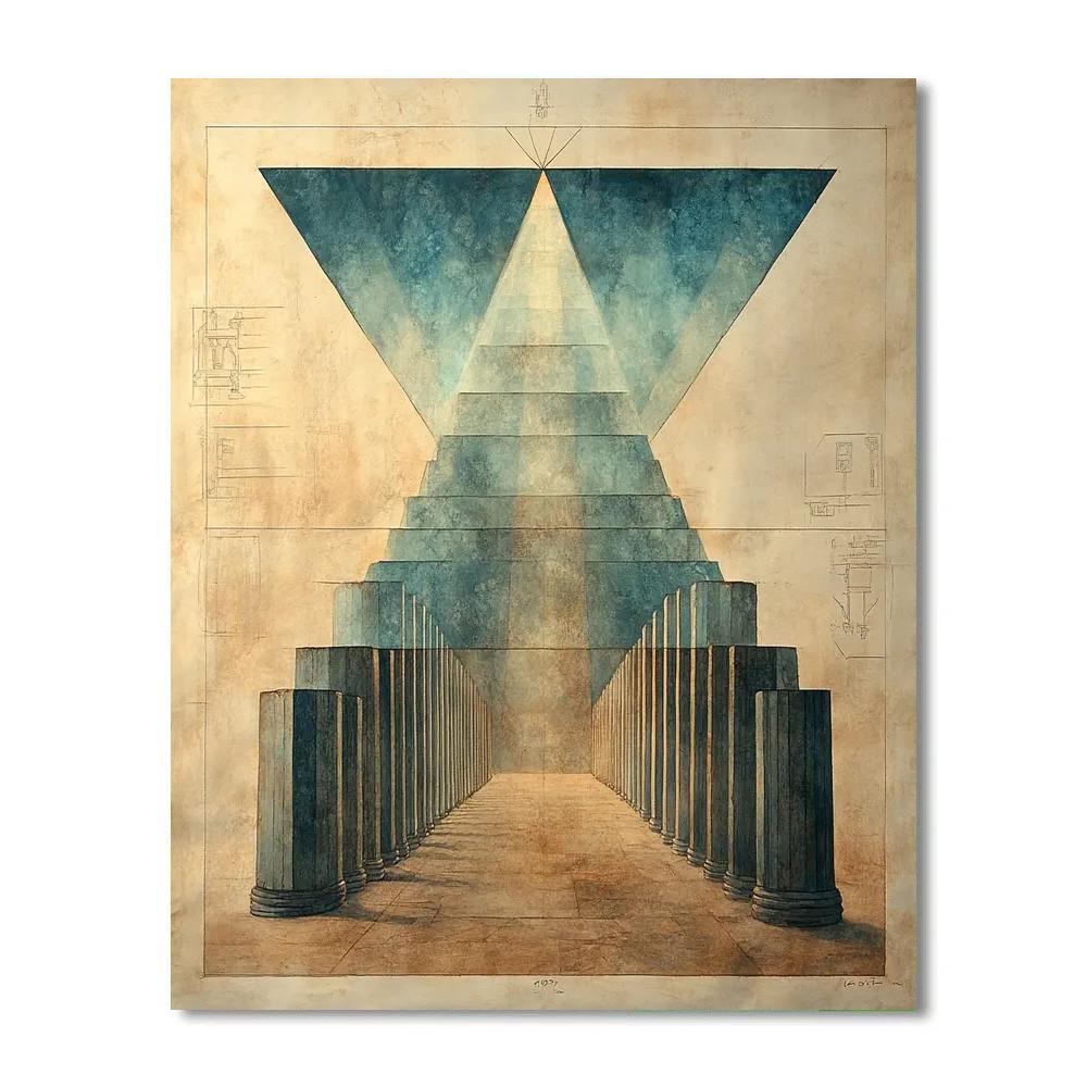 Michelangelo Inspired Aurora Basalt Garden Numbered painting kits