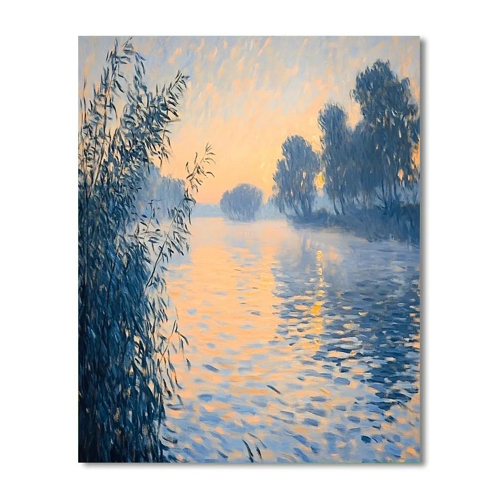 Claude Monet Inspired Lavender River Morning Paint by numbers kits