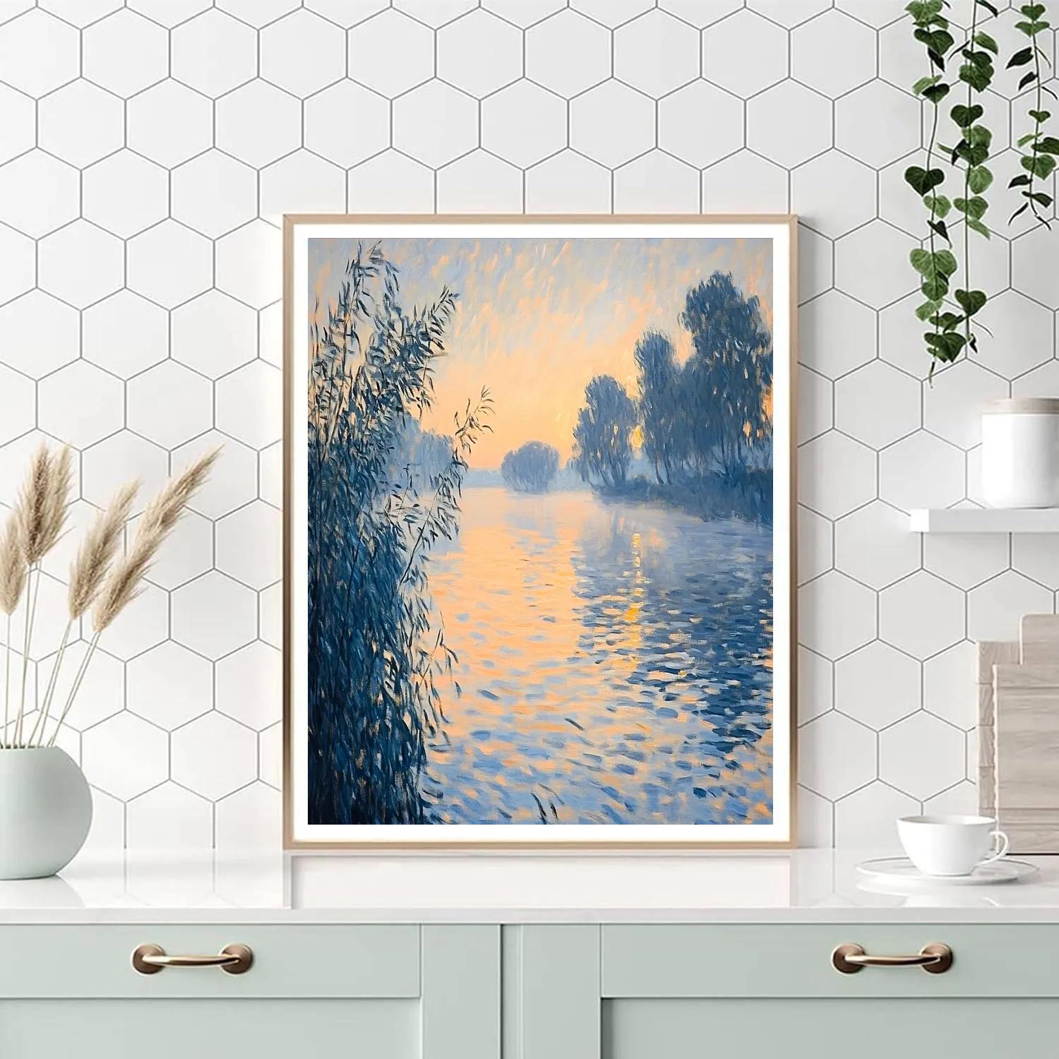 Claude Monet Inspired Lavender River Morning Paint by numbers kits