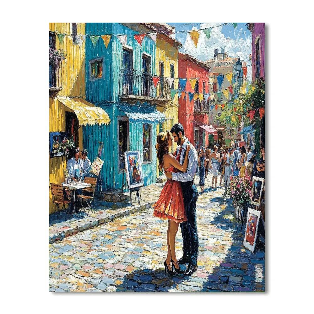 Painted Streets Of La Boca Buenos Aires Argentina Paint by numbers kits