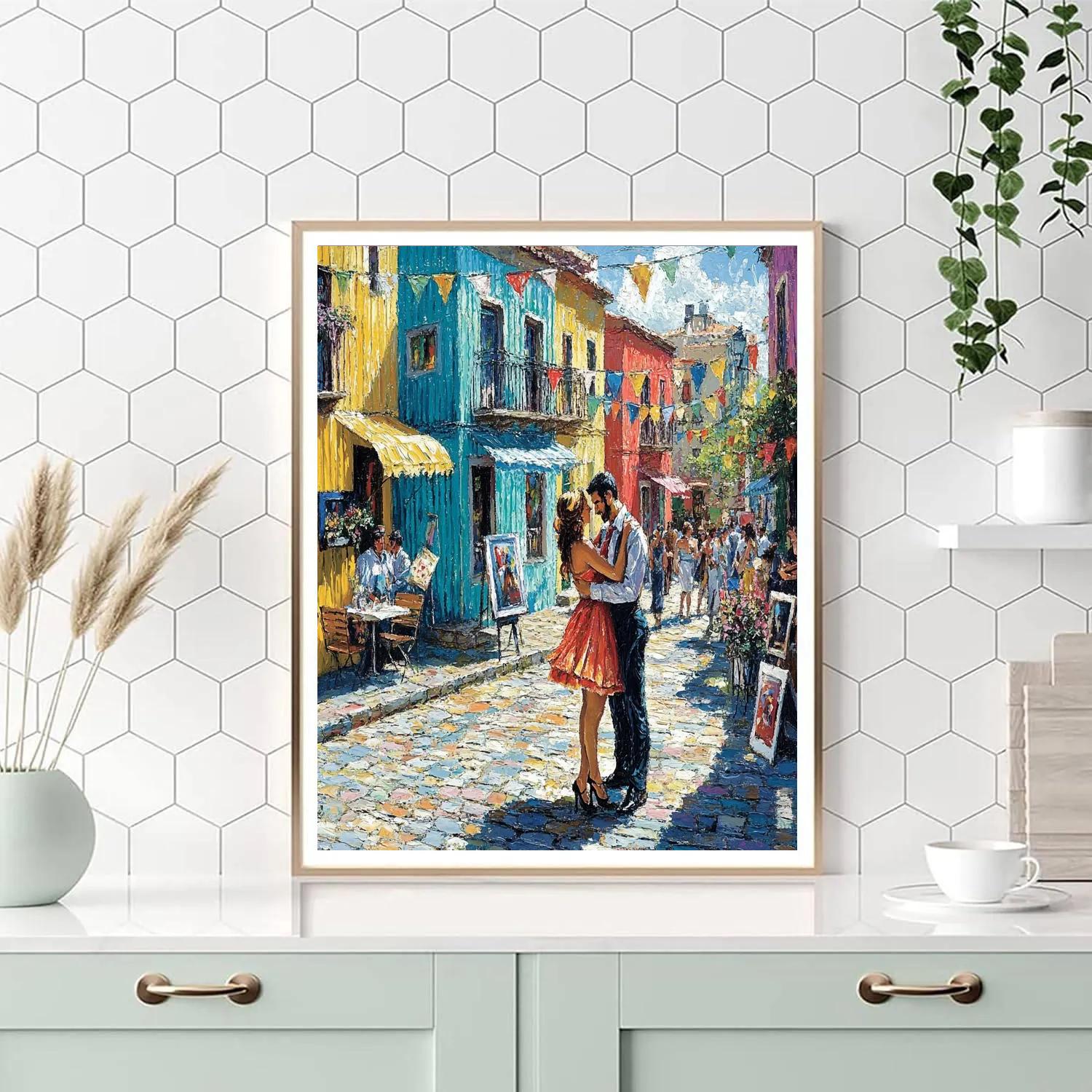 Painted Streets Of La Boca Buenos Aires Argentina Paint by numbers kits
