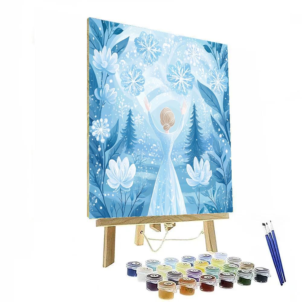 Elsa Crystal Garden Morning Disney Inspired painting number kit