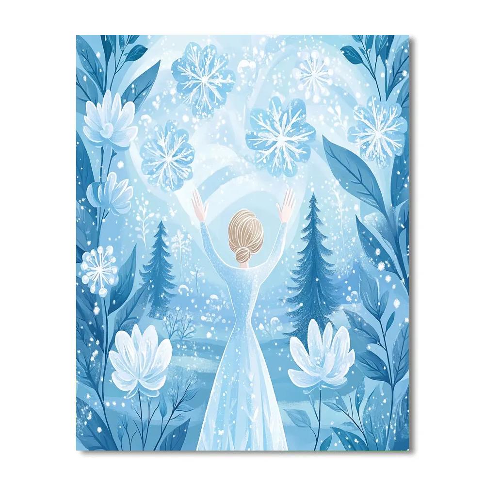 Elsa Crystal Garden Morning Disney Inspired painting number kit