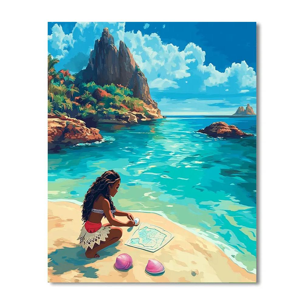 Moana Coral Reef Map Discovery Disney Inspired painting number kit