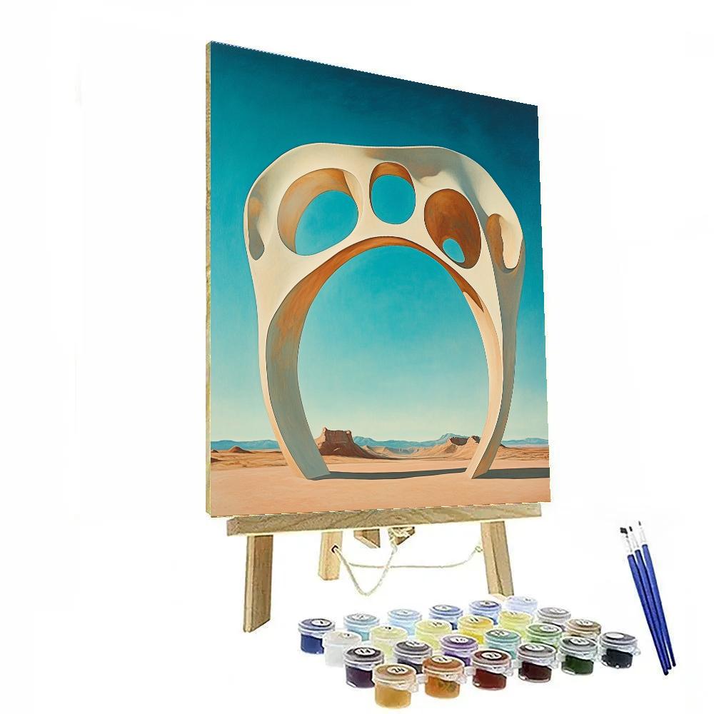 Georgia O’Keeffe Inspired Sunlit Pelvis Bone And Cerulean Sky Number painting