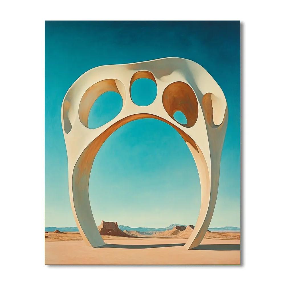Georgia O’Keeffe Inspired Sunlit Pelvis Bone And Cerulean Sky Number painting
