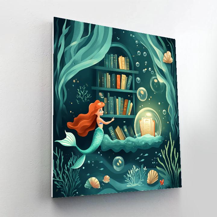 Ariel Undersea Bubble Library Disney Inspired paint by color