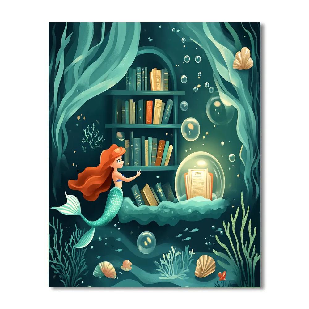 Ariel Undersea Bubble Library Disney Inspired paint by color